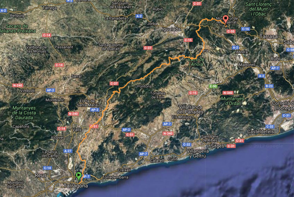 Track salida Tarragona - Montserrat
